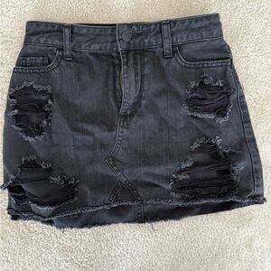 Hollister Charcoal Ripped Mini Skirt